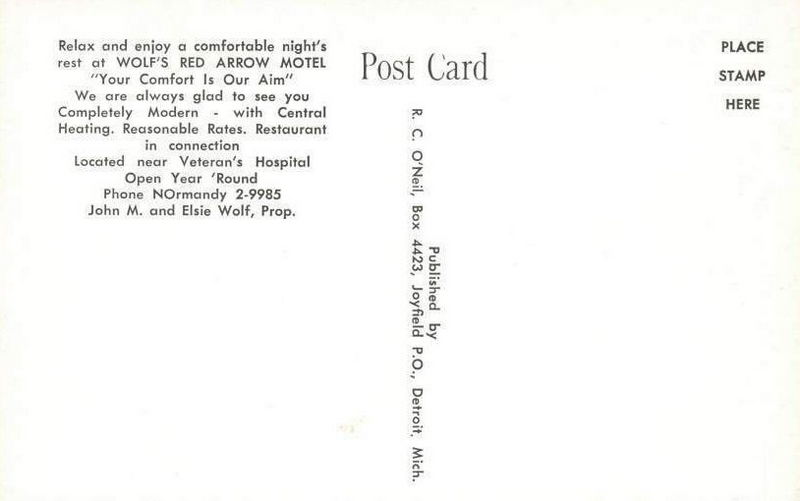 Red Arrow Motel - Old Postcard